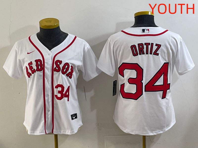 Youth 2025 Boston Red Sox #34 Ortiz White Game Nike MLB Jersey style 4->kansas city royals->MLB Jersey